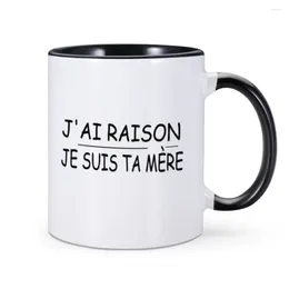 Mugs French Mug Coffee Tea Cup For Mommy Humour Tasse Maman Cadeau Rigolo Original Humoristique Pour Femme Ceramic Unique Gift