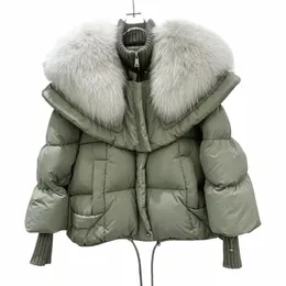 luxurious fox fur collar down jacket female 2023 winter new doll collar coat winter jacket women o3cP#