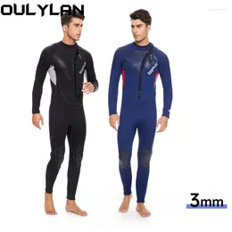 Roupa de banho feminina oulylan 3mm neoprene wetsuit para homens mergulho terno manga longa surf maiô manter quente freediving molhado