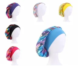 Natt sovande turban hatt headwrap bonnet kemo cap muslimsk kvinnor bred stretch silk satin andningsbara bandana hår tillbehör yhm275788626