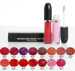 공장 직접 새로운 복고풍 매트 액체 립 컬러 립스틱 12 색 5ml Longlasting Holiday Vault Lip Gloss 메이크업 DHL 5526067