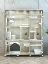 Cat Carriers Cabinet Indoor Home Villa Solid Wood Cage Super Large Free Space House