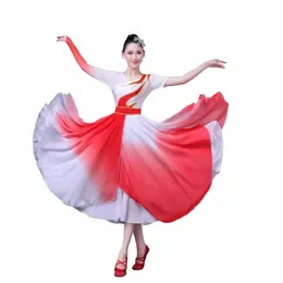 Traje de Dança clássica Feminino Elegante Estilo Chinês Natial Umbrella Dance Fi Fan Dance Ong Costume p8Q9 #