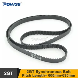 POWGE 600 606 610 616 618 630 2GT Timing Belt W=6/9 Teeth=300/302/305/308/309/315 GT2 Closed-Loop Synchronous Belt 3D 606-2GT