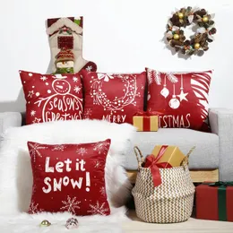 Fronha 4-Pack Natal Quadrado Capas 18x18 Polegadas Veludo Toque Poliéster Capas Xmas Decorativas Almofada Macia