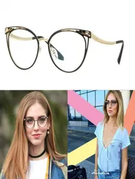 Chiara Model Moda Tasarımı BV2186 Elegant Metal Cateye Gözlükleri Kadınlar İçin Çerçeve Hafif 5317140 Reçeteli Gözlükler Ful5268948