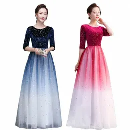 Nowy gradient Dr Temperament LG-Sleeve Ancient Chinese Costume Big Chorus Costume Ubranie T92Z#