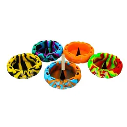 Cinzeiros de silicone portátil luminoso mini bandeja de cinzas durável eco amigável resistência de alta temperaturaanti quedaanti deslizamento cinzeiro porta-cigarro