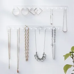 Display Transparent Acrylic Jewerly Storage Rack Earring Necklace Hanger Holder Wall Mounted Jewerly Display Stand Organizer For Women