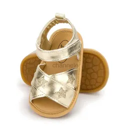 Sandali Nuovi Sandali per bambini Summer Star Scarpe da esterno Gomma piatta Comoda antiscivolo Suola morbida Scarpe per bambina Primi passi 240329