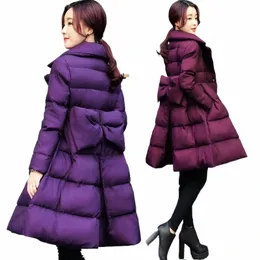 fdfklak kvinnlig kappa vinterkvinnor i mitten av längden koreanska lösa tjocka varma a-line midjekjolstugor quiltad jacka jaqueta feminina c6ad#