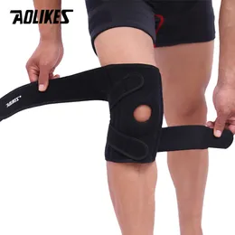 Aolikes 1PCS Verstellbare elastische Kniestütze Klammer Patella Knieschalter Loch Sport Feder Knie Beschützer Kneepad Ginocchiere