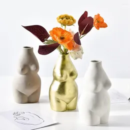 Vases Creative Practical Stylish Attractive Female Body Art Ceramic Home Tabletop Decoration Plants Flower Pot Vase Planter