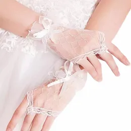 consegna gratuita!Guanti da sposa in pizzo avorio economici Guanti da sposa corti da sposa Fingerl Accessori da sposa Mariage di alta qualità Y9Xg #