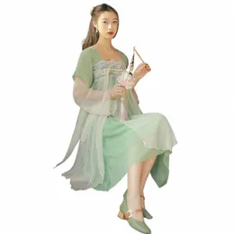 Hanfu moderno feminino roupa chinesa princ dr roupas de fadas cosplay trajes desempenho verde traje folk dancewear dl8983 777r #