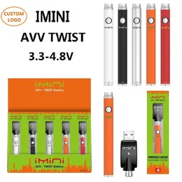 Autêntico imini AVV AVB Variável Tensão Bateria 510 Carrinhos 380mAh Batterias Pré -aqueça o kit de caneta vape para cartuchos de vapor na caixa de exibição do fabricante suprimento da França