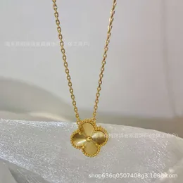 Новое классическое ожерелье Van Clover, модное V-золотое новое ожерелье Lucky Clover с натуральным сердоликом, павлином, зеленым ониксом и полной бриллиантами, цепочка ожерелья