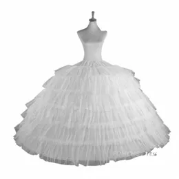 Nya 6 hoops stora vita quinceanera dr petticoat super fluffy crinoline slip underskirt bröllop boll klänning lolita faldas tutu 00mw#