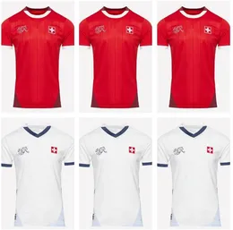 2024 2025 Suíça Futebol Jerseys 24 25 Embolo Shaqiri Xhaka Elvedi Akanji Zakaria Sow Rieder Camisas de futebol Suíço Home Away Uniformes