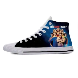 Schuhe The Big Bang Theory Bazinga Sheldon Mode lustige Freizeitstoffschuhe High Top Leichtes atmungsaktives 3D -Druck Männer Frauen Sneaker