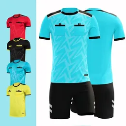 Professionella män Domare Uniforms Soccer Football Jerseys Shorts Shirts Suit Pocket Tracks Duits Thailand Clothes Judge Sportswear 240319