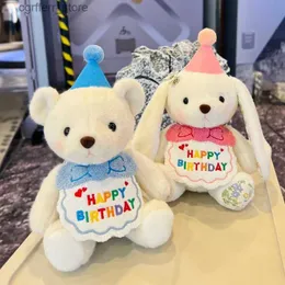 Stuffed Plush Animals Kawaii Birthday Bear Plush Toys Mini Cute Rabbit Dolls Baby Soft Cartoon Stuffed Toys Birthday Party Decorate Boys Girls Gift240327