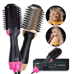 Hårtorkborste Blow 3 i 1 Air Styler och Volumizer One Step Blower Electric Electricener Comb 240329