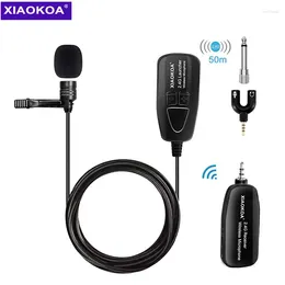 Mikrofony Xiaokoa 2,4G bezprzewodowy mikrofon Lavalier rejestrujący mikrofon klapowy z 50 m stabilną transmisję do głośnika głosowego