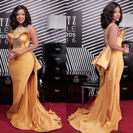2020 г. Африканские золотые платья знаменитости с юбкой Jewel Sweep Train Sequint