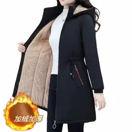2022 Thick Veet Warm Parkas Hooded Windproof Winter Jacket Women Cott-padded Coat Female Wool Liner Overcoat High Quality n3eJ#