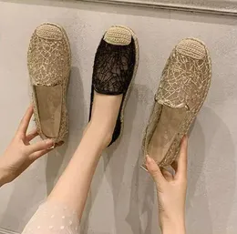 Summer Lace Fisherman Designer Women Cut-Outs gravid kvinna Sko Loafers Lätt ny mode andningsbara avslappnade skor låg topp komfort balettlägenheter 5 s