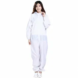 one-piece Cleann Hooded Work Uniforms Food Machinery Electric Workshop Clothing Protecti Suit Anti-Static Work Wear O4ju#