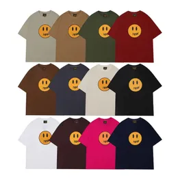 new product T-shirts round neck smiling face letter print loose short sleeved T-shirt pure cotton Tees men's and women's sports thin T-shirt top clothes