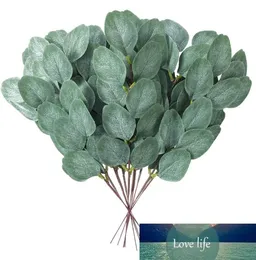 20 pezzi 137 pollici foglie di seta di eucalipto artificiale verde steli rametti rami finti per la decorazione del giardino di nozze della festa9261704