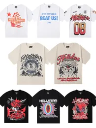 Hellstar 셔츠 남성 디자이너 T 셔츠 의류 mens tshirt Hellstar Letter Logo 인쇄 여름 새 남성과 여성 느슨한 피팅 레트로 짧은 슬리브 tshirt