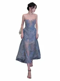 Aylosi Elegant Party Dr para Mulheres 3D Fr Lantejoulas Perspectiva Strapl Vestido Vacati Dres Vestidos Elegantes Para Mujer q8gV #
