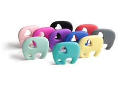 Colorful Silicone Baby Teether Toys Cartoon Big Elephant Teething Chew Baby Molar Pendant Necklace BPA Food Grade Silicone To1503337