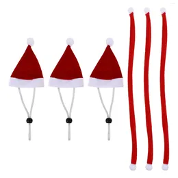 Abbigliamento per cani Mini cappello da Babbo Natale Costume da compagnia natalizio Natale con sciarpa per arredamento in pile elettronico per gatti