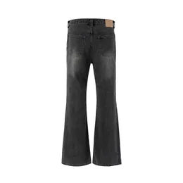 Red Mud Dyed Boot Cut Jeans - Y2K Straight Leg Denim Pants