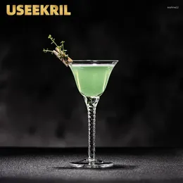 Vinglas med kreativ gängad martini cup roterande stång cocktail glas koppar bägare special bar tillbehör