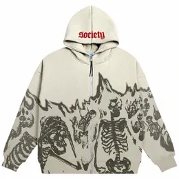 big promoti Europe, America, autumn and winter styles for men and women New Y2K hoodie couple lg-sleeved skull coat traf sti u9TS#