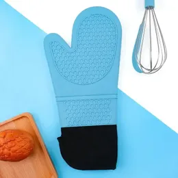 Silicone Oven Gloves Heat Resistant Cotton Insulated Gloves for Baking Barbecue Kitchen Cooking Baking Gloves