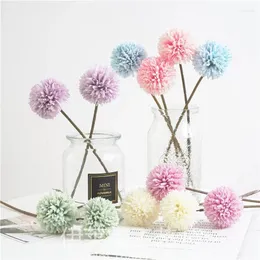 Fiori decorativi Sfera simulata Chrysanthemum Single ramo piccolo semplice fiore asciutto a secco migliaio