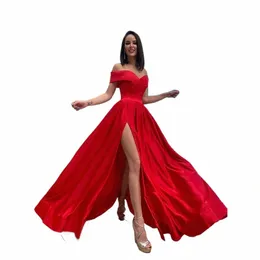 новый красный Dr на одно плечо SplitySexLg Bridesmaid Dres Sweet Memory Bride Guest Prom Graduati Vestidos Wedding Party Robe y8Km#