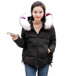 Mulheres inverno parkas jaqueta casaco 2020 novo brilhante quente mulheres pele com capuz casaco curto cott acolchoado jaqueta de inverno feminino 78Dq #