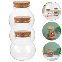 Vases 3 Pcs Micro Landscape Ecological Bottle Sealing Glass Home Decor Moss Crafts DIY Planter Mini Empty