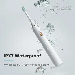 SOOCAS X3U Ultrasonic Toothbrush USB Rechargeable Waterproof With Three Heads For Adult 240329