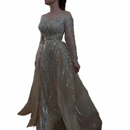 serene Hill Muslim Mermaid Nude With Overskirt Beaded Luxury Dubai Evening Dres Gowns 2024 For Women Wedding Party LA71943 e3hH#
