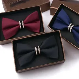 Галстуки-бабочки Британский мужской галстук-бабочка мужской формальный свадебный галстук Корейский двухслойный галстук-бабочка для жениха прилив малышей Y240329