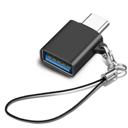 Mobiltelefonadaptrar Anti-Lost Metal USB-3.1 Typ C OTG MANA till USB 3.0 En kvinnlig omvandlaradapterfunktion för bok Chromebook Drop de Ottqw